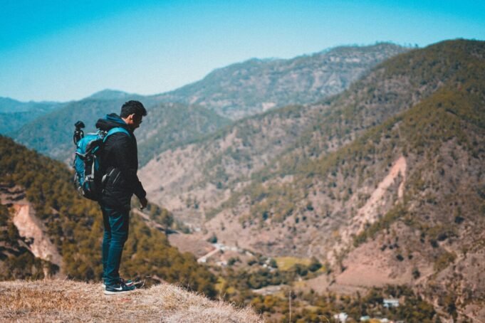 man hiking